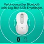 Logitech Signature M650 Pale Grey M - Bluetooth, Logi Bolt, 4000 DPI, Unterstützt von Logi Options+