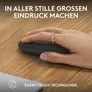 Logitech Pebble Mouse 2 M350S Grafit - Bluetooth (3x Easy-Switch), 4000 DPI, Unterstützt von Logi Options+
