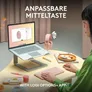 Logitech Pebble Mouse 2 M350S Weiß - Bluetooth (3x Easy-Switch), 4000 DPI, Unterstützt von Logi Options+
