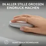Logitech Pebble Mouse 2 M350S Weiß - Bluetooth (3x Easy-Switch), 4000 DPI, Unterstützt von Logi Options+