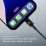 Beats USB-A zu USB-C gewebtes Kabel 0.2 m Bolt Black