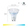 WiZ GU10 LED-Lampe Tunable White 50W Glas Zweierpack