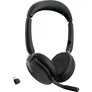 Jabra Evolve2 65 Flex MS Stereo USB Headset schwarz USB-C inkl. Wireless-Charging-Pad
