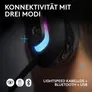 LogitechG G522 LIGHTSPEED Schwarz - Bluetooth, USB-C, Blue VO!CE Mikrofontechnologie, Anpassbar via G HUB & Logitech G App