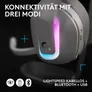 LogitechG G522 LIGHTSPEED Weiß - Bluetooth, USB-C, Blue VO!CE Mikrofontechnologie, Anpassbar via G HUB & Logitech G App