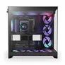 NZXT H9 Flow RGB (2025) All Black Midi Tower ATX Gaming Gehäuse schwarz mit Glasfenster