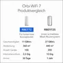 NETGEAR Orbi 770 Serie Tri-Band WiFi 7 Mesh-Netzwerksystem (RBE772) – Router + 1 Satellit-Repeater, Sicherheitsfunktionen, bis zu 11 Gbit/s, Abdeckung bis 360 m2, 100 Geräte, 2,5 GB Internetanschluss