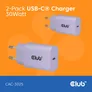 Club 3D USB-C PD3.0 Ladegerät 30 Watt 2 Stück lila
