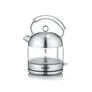Severin WK 3459 Glas-Wasserkocher Retro 2400W 1,7l transparent/schwarz/silber