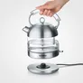 Severin WK 3459 Glas-Wasserkocher Retro 2400W 1,7l transparent/schwarz/silber
