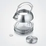 Severin WK 3459 Glas-Wasserkocher Retro 2400W 1,7l transparent/schwarz/silber
