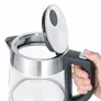 Severin WK 3468 Glas-Wasserkocher 2200W 1l transparent/schwarz/silber