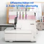 Medion LIFE® MD19169 Overlock-Nähmaschine SO90 rosa