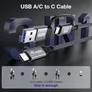 EQUIP 128432 2-in-1 USB 3.2 Gen 2x2 C auf C/A Kabel, 2,0m, PD100W, 4K/60Hz, 20Gbps, Schwarz