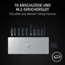 Razer Thunderbolt™ 5 Dock Mercury | 4K Tripple Display @144 Hz, M.2-Speicherslot, 140W PD, 250W Netzteil