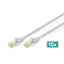 DIGITUS CAT 6A S/FTP Patchkabel 0.25m grau 10 Stück