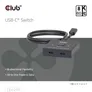 Club 3D USB-C Bidirektionaler Video + Daten + PD Switch für 8K60Hz oder 4K120Hz