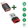 4smarts USB-C auf USB-A / USB-C Datenblocker Adapter, 2er Set, schwarz