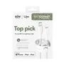 empower by PanzerGlass® Racing 60W USB-C to Lightning Kabel 1,2m Silber Weiß