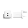 empower by PanzerGlass® Turbo 45W Ladegarät inkl. 2x USB-C UK Anschluss Silber Weiß