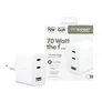 empower by PanzerGlass® Turbo 70W Multiple Ladegarät inkl. 2x USB-C + USB-A EU Anschluss Silber Weiß