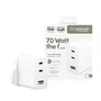 empower by PanzerGlass® Turbo 70W Multiple Ladegarät inkl. 2x USB-C + USB-A UK Anschluss Silber Weiß