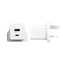 empower by PanzerGlass® Turbo 35W Ladegarät inkl. USB-C + USB-A UK Anschluss Silber Weiß