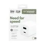 empower by PanzerGlass® Turbo 35W Ladegarät inkl. USB-C + USB-A UK Anschluss Silber Weiß