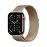 Apple Watch Series 11 GPS + Cellular 46mm Gold Titanium Gehäuse mit Gold Milanese Loop - S/M