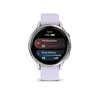 Garmin Venu® 4 - 41 mm Grau/Silber mit Schnellwechsel-Silikon-Armband 18 mm Lavendelblau
