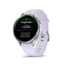 Garmin Venu® 4 - 41 mm Grau/Silber mit Schnellwechsel-Silikon-Armband 18 mm Lavendelblau
