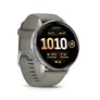 Garmin Venu® 4 - 45 mm Schwarz/Silber mit Schnellwechsel-Silikon-Armband 22 mm Grau