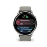 Garmin Venu® 4 - 45 mm Schwarz/Silber mit Schnellwechsel-Silikon-Armband 22 mm Grau
