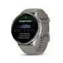 Garmin Venu® 4 - 45 mm Schwarz/Silber mit Schnellwechsel-Silikon-Armband 22 mm Grau
