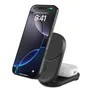 Belkin UltraCharge faltbare magnetische 2-in-1-Ladestation mit Qi2 25W schwarz, rund