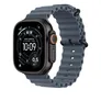 Apple 49mm Maritimblau Ocean Band - Schwarzes Titanium Finish