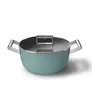 Smeg Schmortopf mit Glasdeckel 50's Style 24 cm 2 Griffe Emerald Green