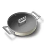Smeg Schmorpfanne mit Glasdeckel 50's Style 28 cm 2 Griffe Creme
