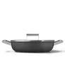 Smeg Schmorpfanne mit Glasdeckel 50's Style 28 cm 2 Griffe Schwarz