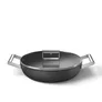 Smeg Schmorpfanne mit Glasdeckel 50's Style 28 cm 2 Griffe Schwarz