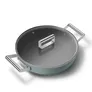 Smeg Schmorpfanne mit Glasdeckel 50's Style 28 cm 2 Griffe Emerald Green