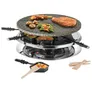 Unold 48726 Raclette Multi 4 in 1 Fondue Grill 1.300 Watt schwarz/silber Naturstein