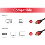 Equip 119341 HDMI 2.0 High Speed Kabel, Stecker auf Stecker, 1m, rot