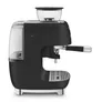 SMEG EGF03BLMEU 50s Style Siebträgermaschine mit Kaffeemühle Schwarz