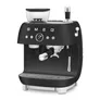 SMEG EGF03BLMEU 50s Style Siebträgermaschine mit Kaffeemühle Schwarz