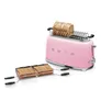 SMEG TSF02PKEU 50s Style 4 Scheiben Langschlitz Toaster Cadillac Pink