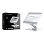 Conceptronic DONN27G Laptop-Ständer mit 7-in-1-Dockingstation 360 Grad drehbare Basis faltbar höhenverstellbar