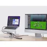 Conceptronic DONN27G Laptop-Ständer mit 7-in-1-Dockingstation 360 Grad drehbare Basis faltbar höhenverstellbar