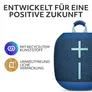 Ultimate Ears WONDERBOOM 4 Blau, Kompakter Bluetooth Lautsprecher (A2DP), 360- Grad- Klang, PartyUp Funktion, IP67- zertifizierte