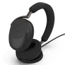 Jabra Evolve3 85 MS Schwarz Kabelloses Bluetooth-Headset inkl. USB-C Dongle und kabellosem Ladepad, ANC (Aktive Geräuchunterdrückung)
